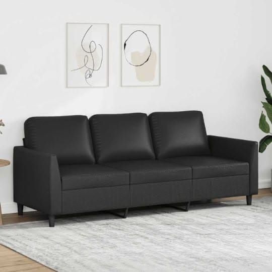 Black leatherette sofa