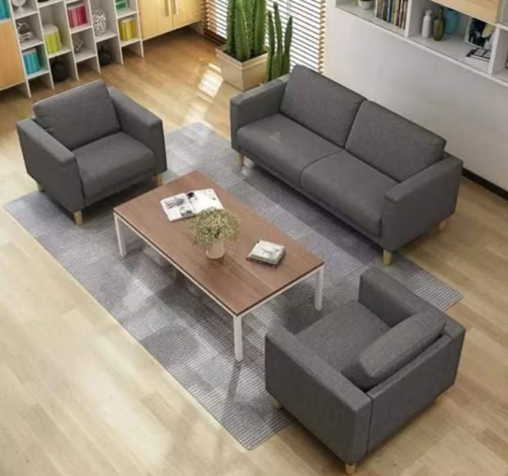 Grey sofa & armchairs