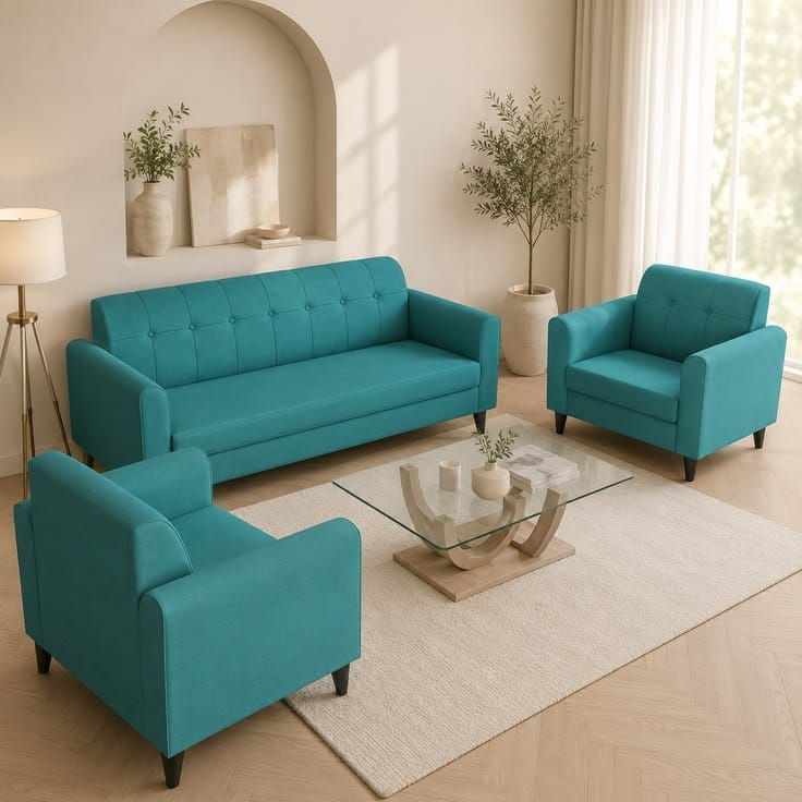 Teal sofa set